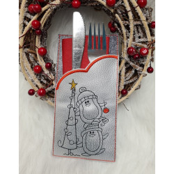 Stickdatei - Pinguine mit Tannenbaum